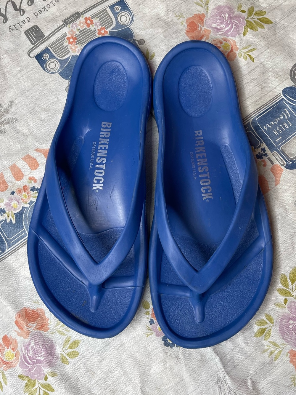 Birkenstock Honolulu EVA Royal Blue Thong Sandal Flip Flops Ladies Size 7 M